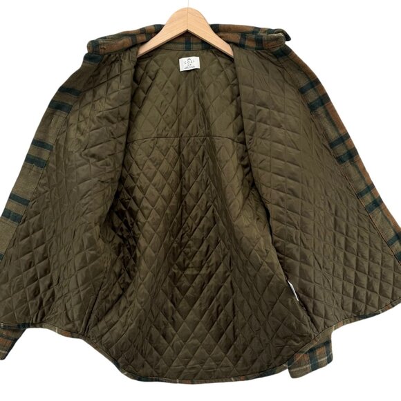 Cozi Scala Woven Shacket Womens Brown Plaid Lined Long Sleeve Jacket Size S - Picture 4 of 12